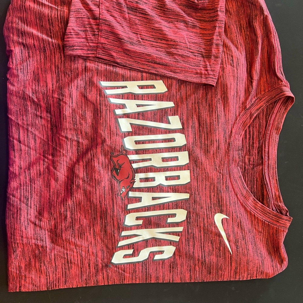 Arkansas Nike Tee Red Short Sleeve Tee Casual Cotton Blend